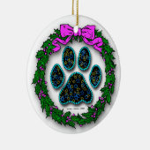 犬の足跡のクリスマスオーナメント セラミックオーナメント (右)