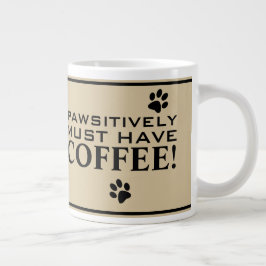 犬の足跡のタイポグラフィー コーヒー愛好家のためのスペシャルティ ジャンボコーヒーマグカップ