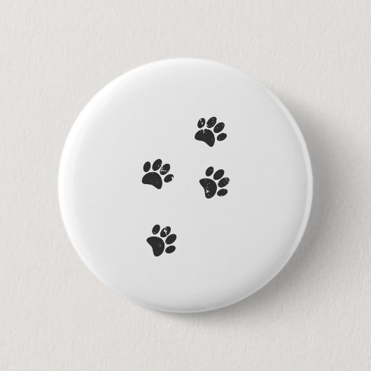 犬の足跡のデザイン(ダメージ加工) 缶バッジ (正面)