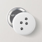 犬の足跡のデザイン(ダメージ加工) 缶バッジ (正面&裏面)