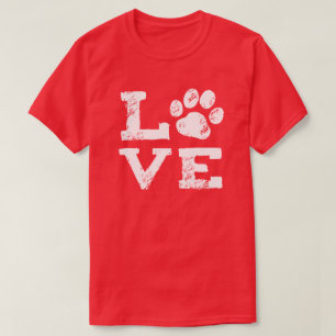犬の足跡のLOVE Tシャツ