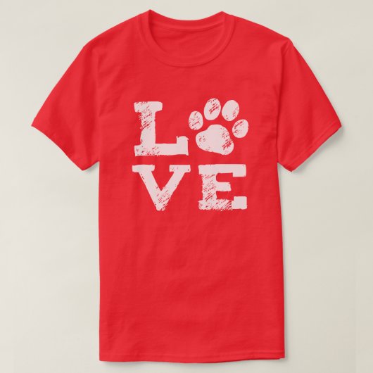 犬の足跡のLOVE Tシャツ (デザイン正面)