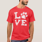 犬の足跡のLOVE Tシャツ (正面)