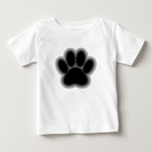 犬の足跡アウトライン ベビーTシャツ (正面)