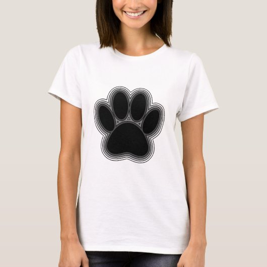 犬の足跡アウトライン Tシャツ (正面)
