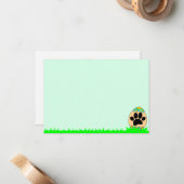 犬の足跡イースターエッグプリントブランク ノートカード (正面/裏面インサイチュ)