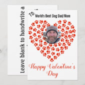 犬の足跡カスタマイズ可能なバレンタインズデーメッセージ シーズンカード (正面/裏面)