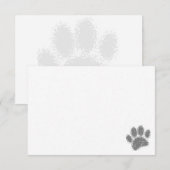 犬の足跡ゴムスタンプ効果ブランク ノートカード (正面/裏面)