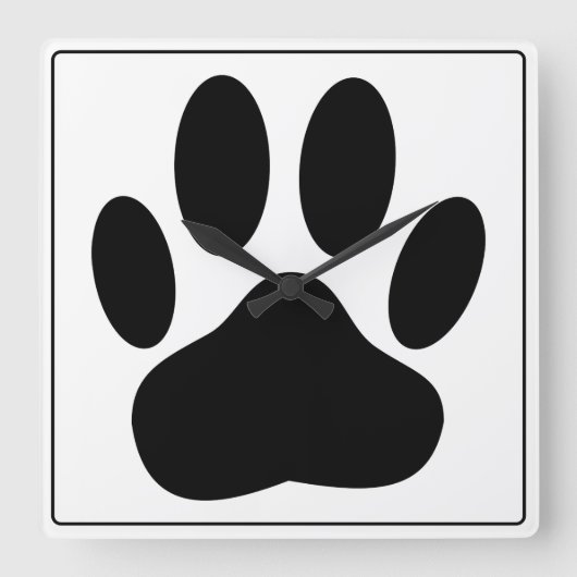 犬の足跡スクエア スクエア壁時計 (正面)