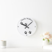 犬の足跡テンプレート ラウンド壁時計 (ホーム)