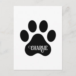 犬の足跡ネーム シルエットデザイン ポストカード