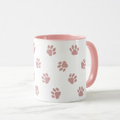 犬の足跡パターン コーヒーマグ – かわいい犬ママ用 マグカップ (正面右)