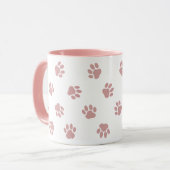 犬の足跡パターン コーヒーマグ – かわいい犬ママ用 マグカップ (正面左)