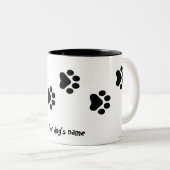 犬の足跡2トーンのコーヒーマグ ツートーンマグカップ (正面右)