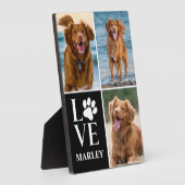 犬の足跡3枚写真コラージュ ペットラバー  フォトプラーク (側面)