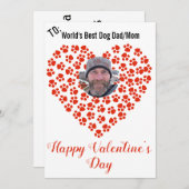 犬の足跡 カスタマイズ可能なバレンタインデーのメッセージ シーズンカード (正面/裏面)