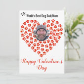 犬の足跡 カスタマイズ可能なバレンタインデーのメッセージ シーズンカード (スタンド正面)