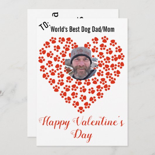 犬の足跡 カスタマイズ可能なバレンタインメッセージ シーズンカード (正面/裏面)