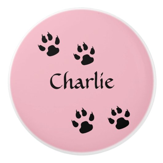 犬の足跡 セラミックノブ (正面)