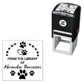 犬の足跡 ハート 図書館 本の名前 セルフインキングスタンプ (インサイチュ)