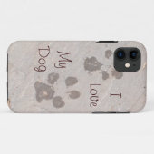 犬の足跡 – 私は私の犬のiPhone 5ケースを愛する Case-Mate iPhoneケース (裏面(横))