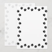 犬の足跡 黒のカスタムボーダー 招待状 (正面/裏面)