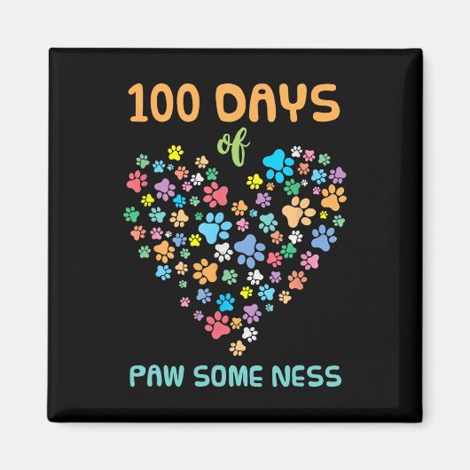 犬の足100日の学校の動物の足いくつかのネス マグネット (正面)