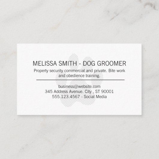 犬の足 | かわいい犬 名刺 (裏面)