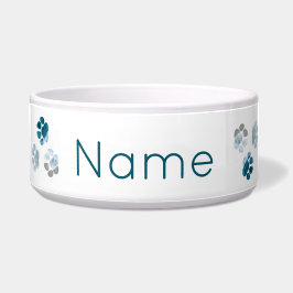 犬の足 – ビーチの波と砂のビーチペットの名前 ボウル