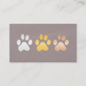 犬の足 |ラックスレザーの背景 名刺 (正面)
