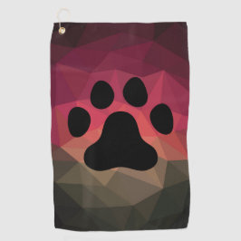 犬の足、動物の足跡のカラフルデザイン ゴルフタオル