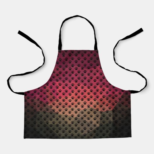 犬の足、動物の足跡、猫のペットアニマルプリント エプロン (正面)