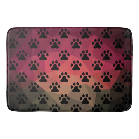 犬の足、動物の足跡、猫のペット動物 バスマット (正面)