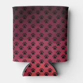 犬の足、動物の足跡、猫のペット動物 缶クーラー (正面)