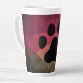 犬の足、動物の足跡、猫の足 カフェラテマグ (左アングル)