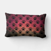 犬の足、動物の足跡、猫の足 ランバークッション (裏面)