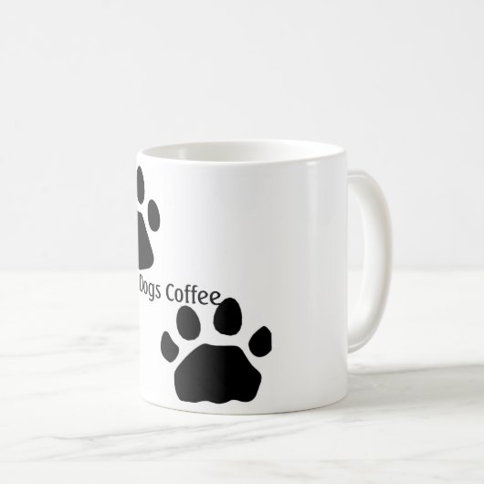 犬の足、大きい犬のコーヒー コーヒーマグカップ (正面右)