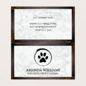 犬の足 |大理石 |ウッド縁ど 名刺 (外部フラット)