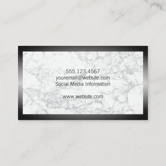 犬の足 |大理石 縁ど | 名刺 (裏面)