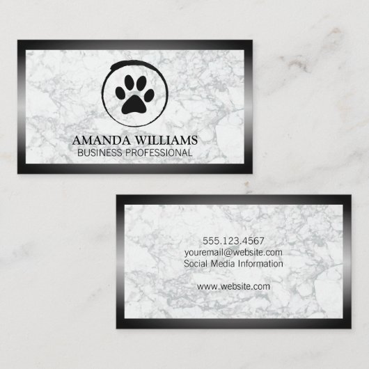 犬の足 |大理石 縁ど | 名刺 (正面/裏面)