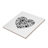 犬の足、子犬の手、動物の手、ハート、ペット タイル (側面)