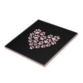 犬の足、子犬の手、動物の手、ハート、ペット タイル (側面)