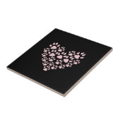 犬の足、子犬の手、動物の手、ハート、ペット タイル (側面)