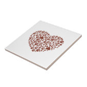 犬の足、子犬の手、動物の手、ハート、ペット タイル (側面)