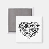 犬の足、子犬の手、動物の手、ハート、ペット マグネット (正面/裏面)