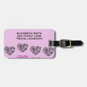 犬の足、子犬の手、動物の手、ハート、ペット ラゲッジタグ (正面横)