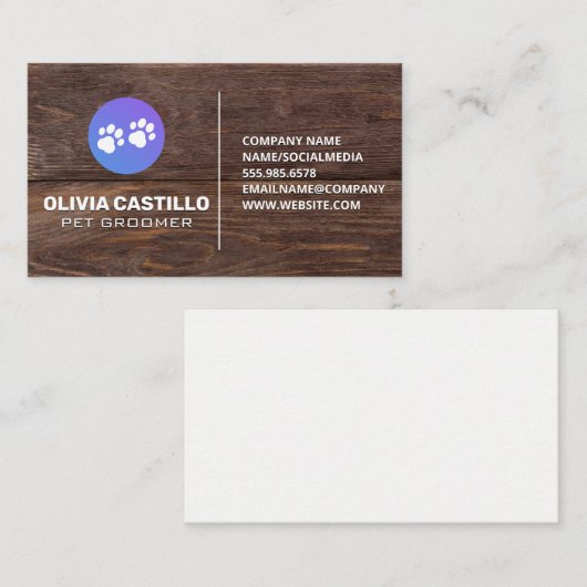 犬の足 | 木素朴板 名刺 (正面/裏面)