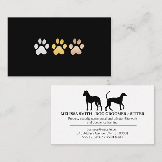 犬の足 | 犬の品種 名刺 (正面/裏面)
