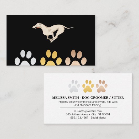 犬の足 |犬ランニングの 名刺 (正面/裏面)