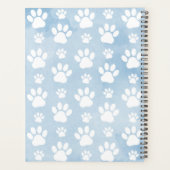 犬の足、白い手、青い水色、あなたの名前 プランナー手帳 (裏面)